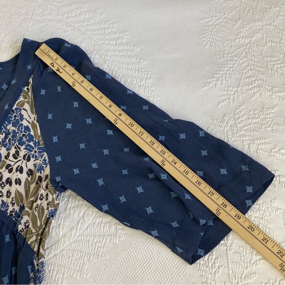 Free People Talulla Printed Mini Dress pockets cottagecore rayon size M - Picture 7 of 14